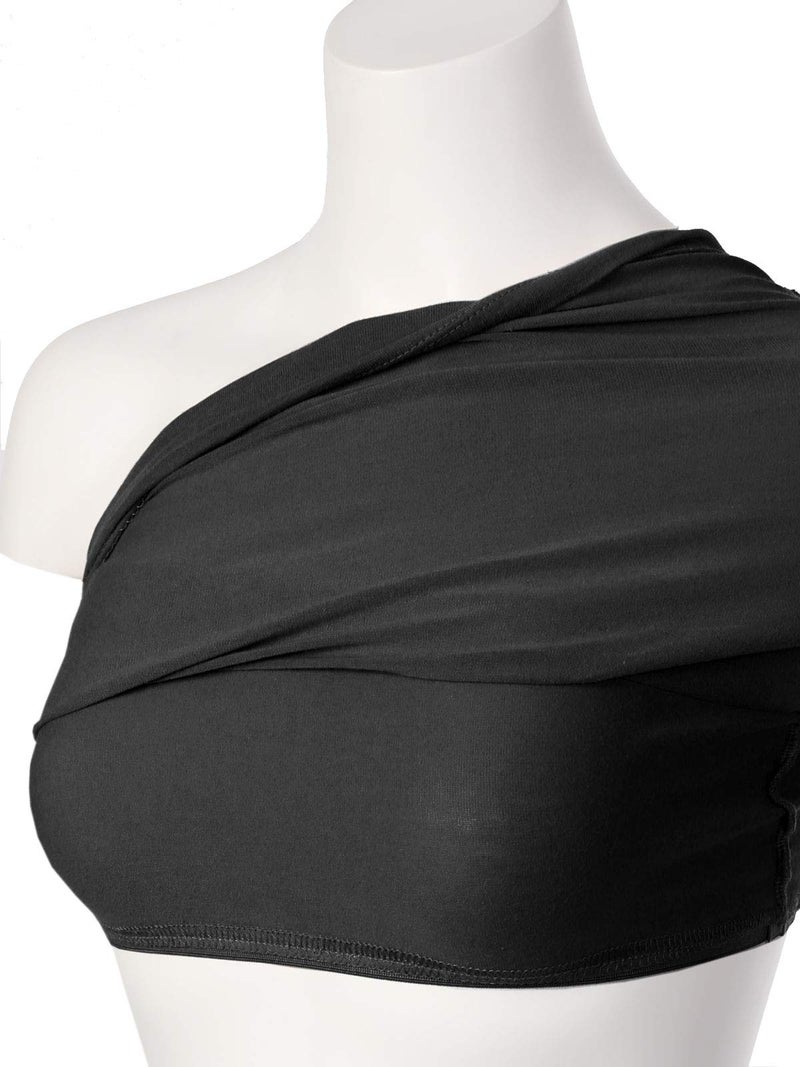MixMatchy Women's Solid Casual Summer Ruched Side Backless Double Layered Tube Top with Built in Bra - Image 5